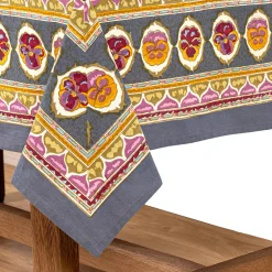Couleur Nature Place Settings & Linens|French Tablecloth Pansy Red & Grey