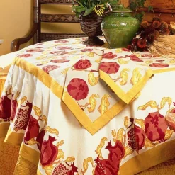 Couleur Nature Place Settings & Linens|French Tablecloth Pomegranate