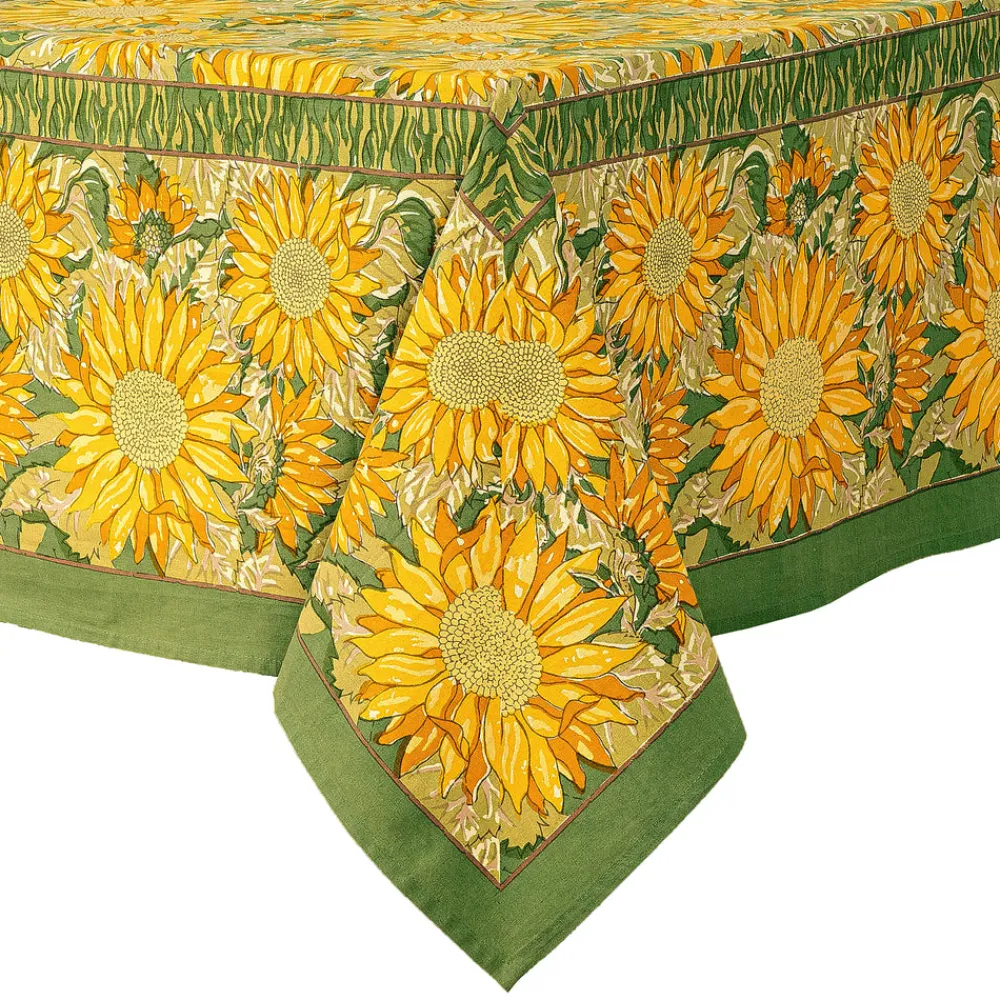 Couleur Nature Place Settings & Linens|French Tablecloth Sunflower Yellow & Green