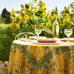 Couleur Nature Place Settings & Linens|French Tablecloth Sunflower Yellow & Green