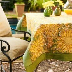 Couleur Nature Place Settings & Linens|French Tablecloth Sunflower Yellow & Green