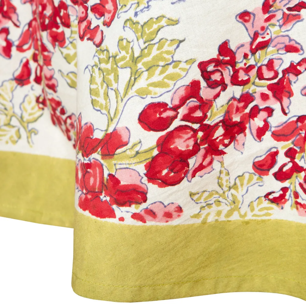 Couleur Nature Place Settings & Linens|French Tablecloth Wisteria Green & Pink