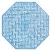 Caspari Place Settings & Linens|Fretwork Octagonal Lacquer Placemat in Blue
