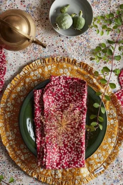 Coco & Wolf Place Settings & Linens|Frill Napkin Set Made With Liberty Fabric in Mitsi Valeria Red