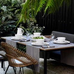 Costa Nova Dinnerware|Friso Collection Dinner Plates in White, Set of 6