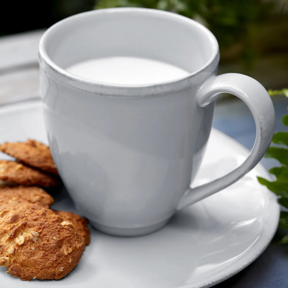 Costa Nova Dinnerware|Friso Collection Mugs in White, Set of 6