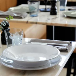 Costa Nova Dinnerware|Friso Collection Pasta Plates in White, Set of 6