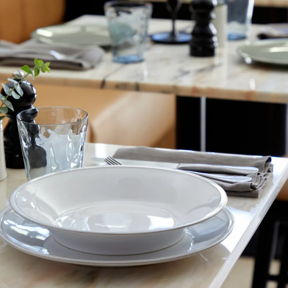 Costa Nova Dinnerware|Friso Collection Pasta Plates in White, Set of 6