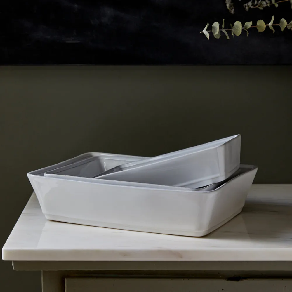 Costa Nova Dinnerware|Friso Collection Rectangle Baker 14" in White
