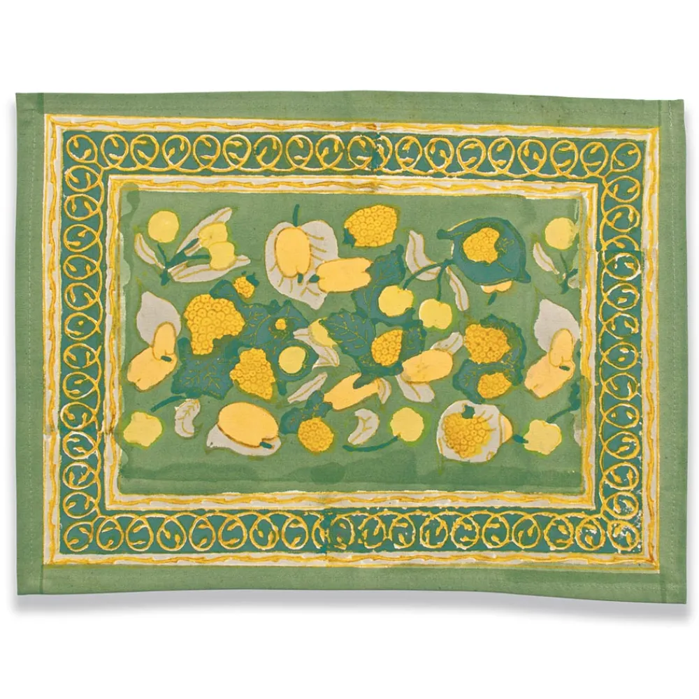 Couleur Nature Place Settings & Linens|Fruit Mats in Yellow & Green, Set of 6