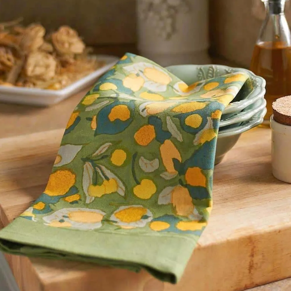 Couleur Nature Place Settings & Linens|Fruit Tea Towels Yellow & Green, Set of 3
