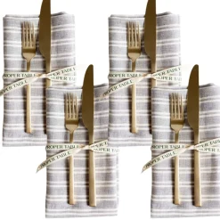 Proper Table Co. Place Settings & Linens|George Gray Stripe Napkin Set