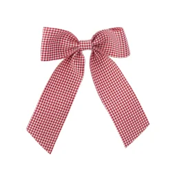 No Reservations Place Settings & Linens|Gingham Napkin Bow in Red Gingham