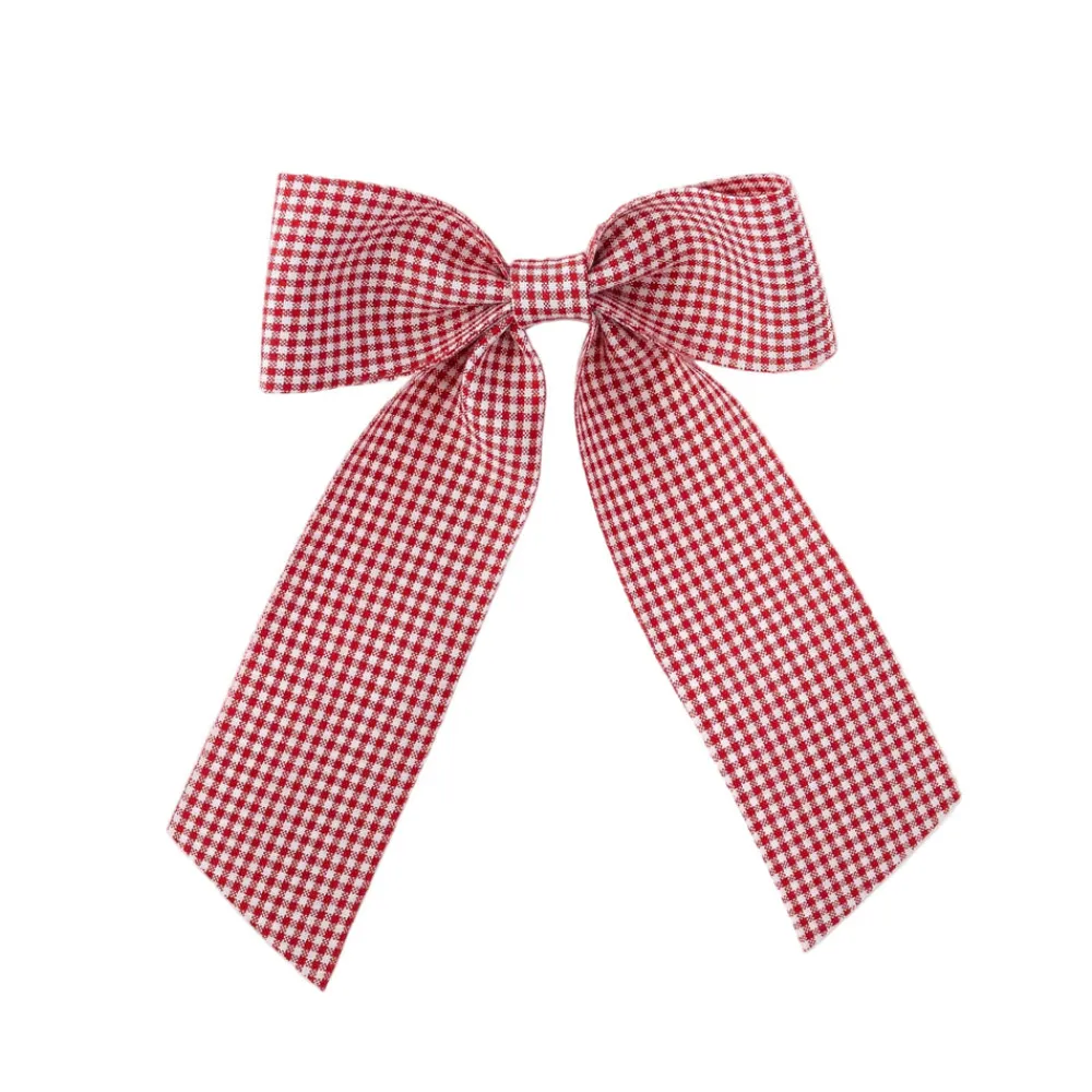 No Reservations Place Settings & Linens|Gingham Napkin Bow in Red Gingham