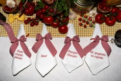 No Reservations Place Settings & Linens|Gingham Napkin Bow in Red Gingham