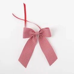 No Reservations Place Settings & Linens|Gingham Napkin Bow in Red Gingham