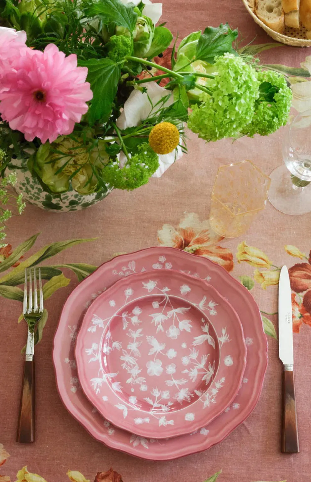 Cabana Dinnerware|Ginori x Floral Dinner Plate in Pink