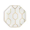 Wedgwood Dinnerware|Gio Gold Accent Plate Octagonal 9.1" in White
