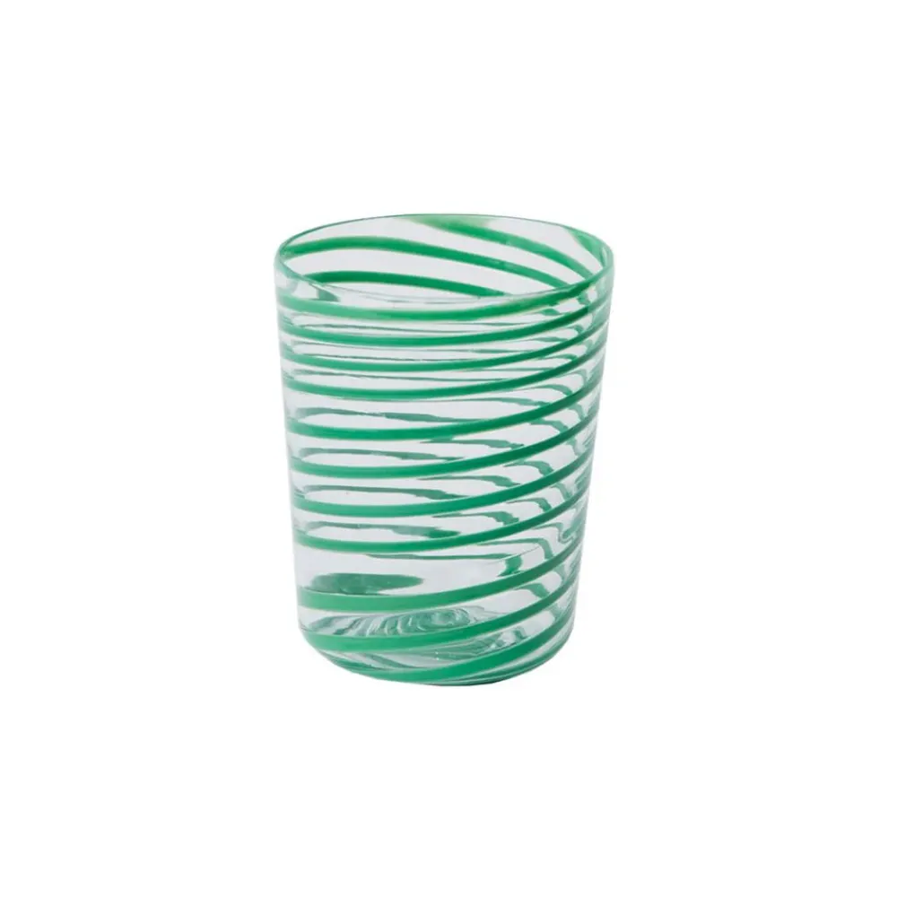 Cabana Glassware|Giravolta Water Glass in Green