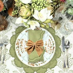 Flying Sheep Country Place Settings & Linens|Gold Bow Velvet Napkin Ties, Set of 4