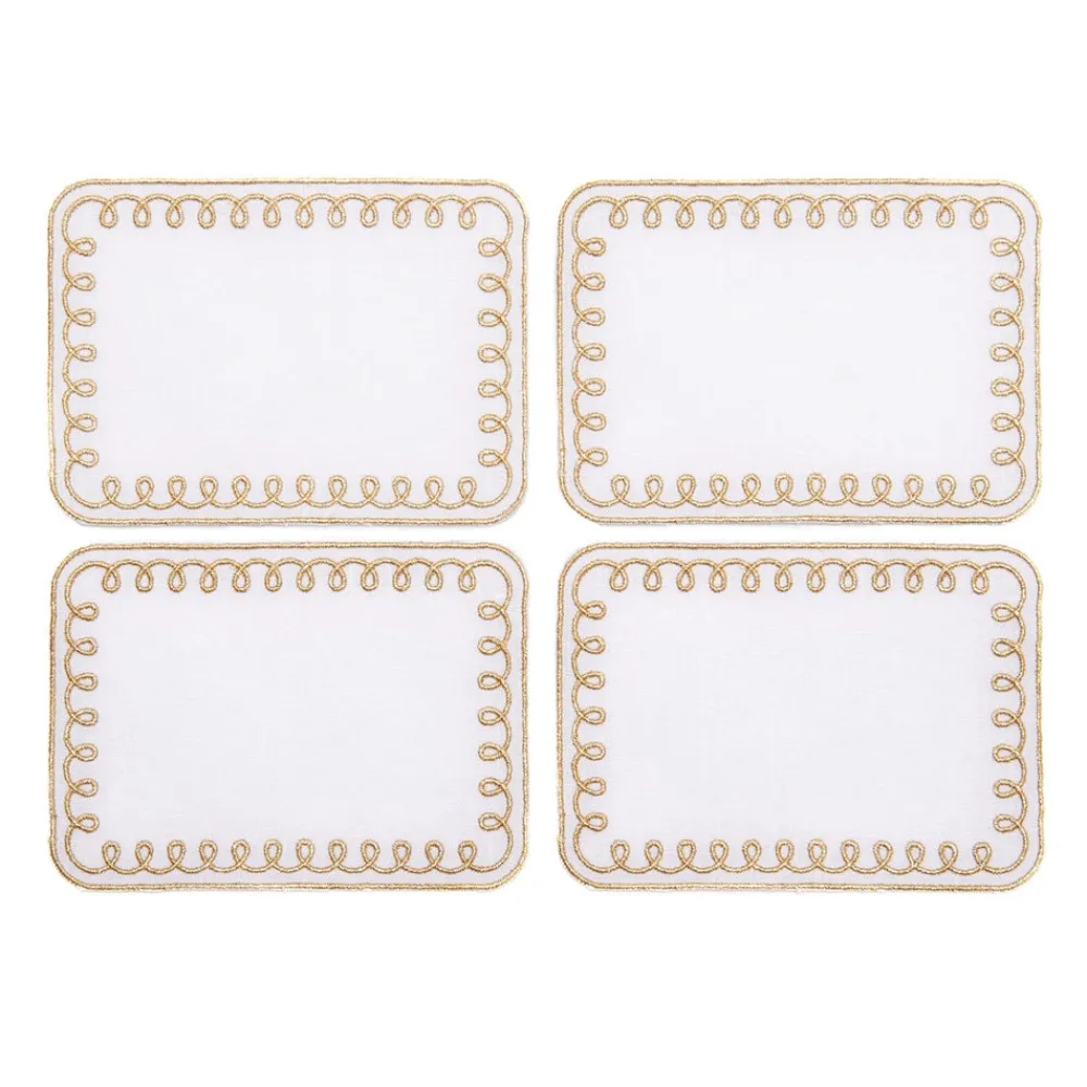 Dear Annabelle Place Settings & Linens|Golden Loopy Cocktail Napkins