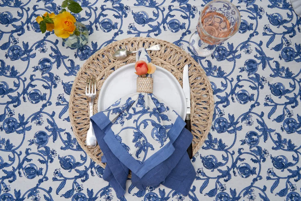 Couleur Nature Place Settings & Linens|Granada Cornflower Napkins in Blue, Set of 6