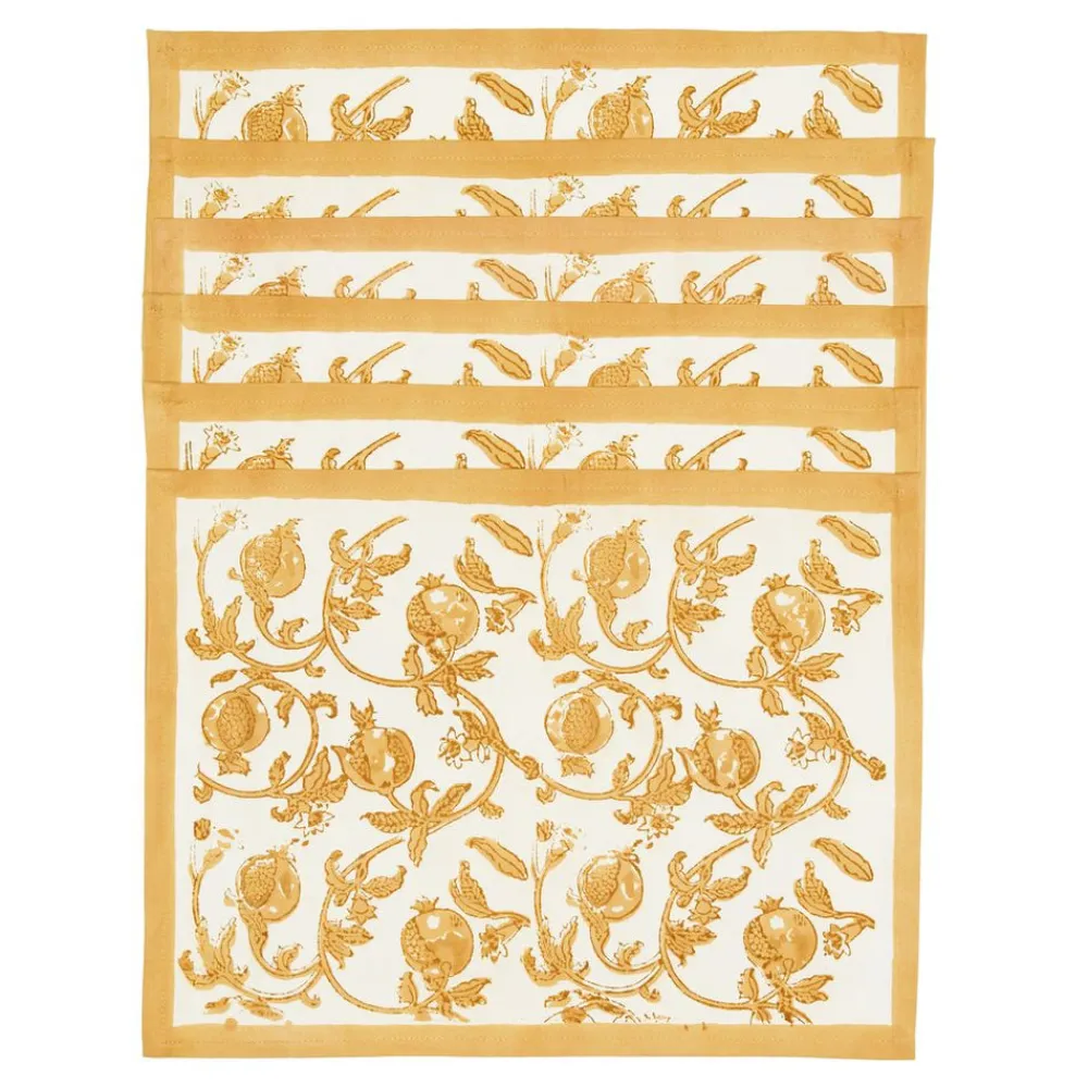 Couleur Nature Place Settings & Linens|Granada Mats in Mustard, Set of 6