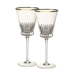 Villeroy & Boch Glassware|Grand Royal Gold Red Wine Pair in Clear & Gold