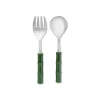 Chefanie Flatware|Green "Bamboo" Serving Pieces, Set of 2