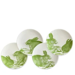 Caskata Dinnerware|Green Bunnies Canape Plates