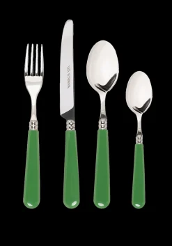 Late Afternoon Flatware|Green Cutlery, Set of 16