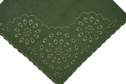 Chefanie Place Settings & Linens|Green Eyelet Dinner Napkins, Set of 4