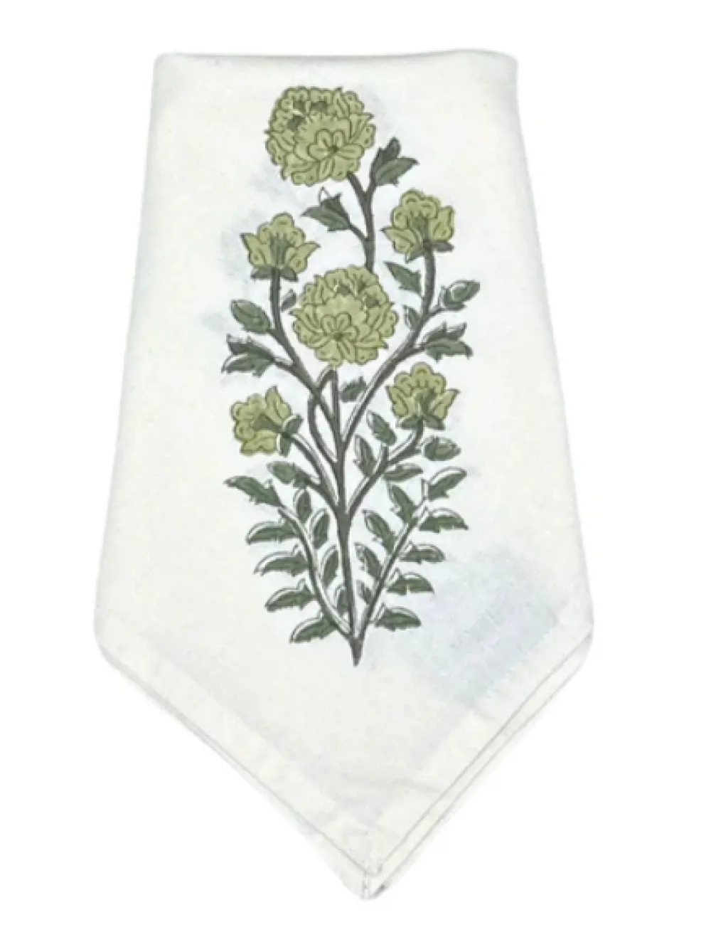 Flying Sheep Country Place Settings & Linens|Green Flower Motif Napkin