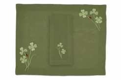 TriChi Design Place Settings & Linens|Green Four Leaf Clover Collection, Set of 2