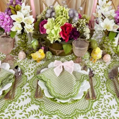 Flying Sheep Country Place Settings & Linens|Green Leaves Tablecloth