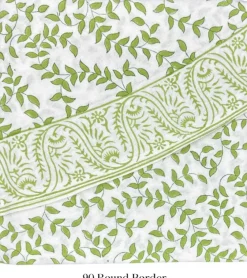 Flying Sheep Country Place Settings & Linens|Green Leaves Tablecloth