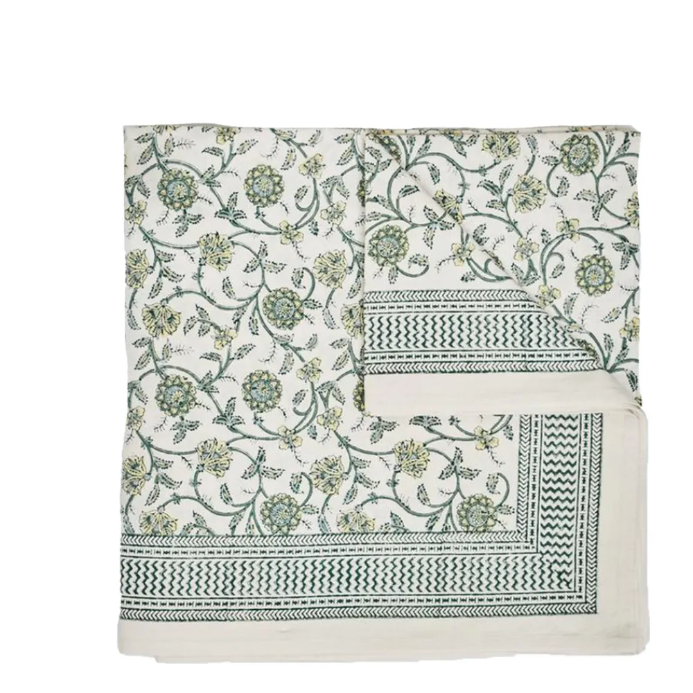 Maison Margaux Place Settings & Linens|Green Petals Tablecloth