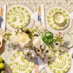 Maison Margaux Place Settings & Linens|Green Petals Tablecloth