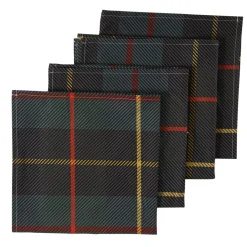 Chefanie Place Settings & Linens|Green Plaid Napkins, Set of 4