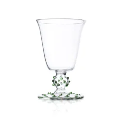 Issy Granger Glassware|Green Pom Wine Glass