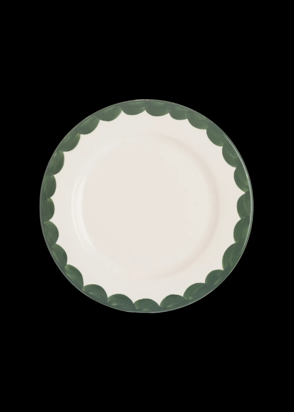 Late Afternoon Dinnerware|Green Scallop Side Plate