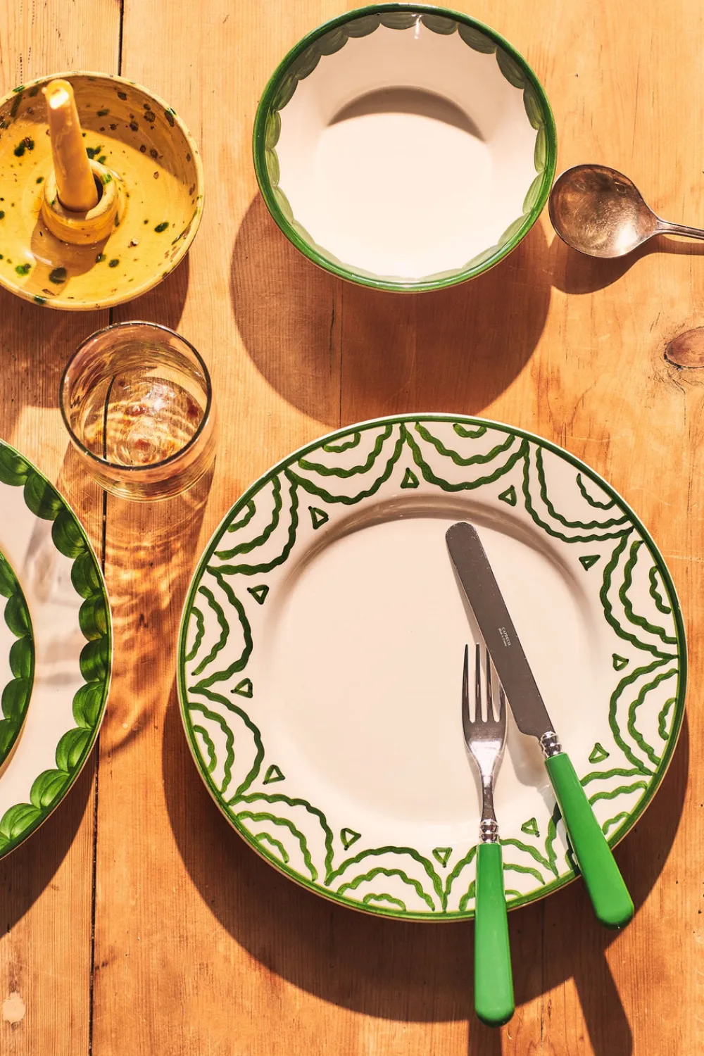 Late Afternoon Dinnerware|Green Tabla Dinner Plate