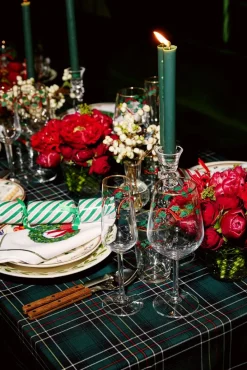 TriChi Design Place Settings & Linens|Green Tartan Tablecloth