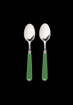 Late Afternoon Flatware|Green Teaspoons, Set of 2
