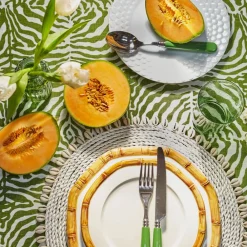 Maison Margaux Place Settings & Linens|Green Zebra Tablecloth