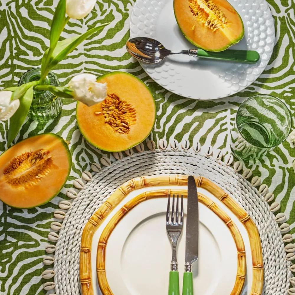 Maison Margaux Place Settings & Linens|Green Zebra Tablecloth