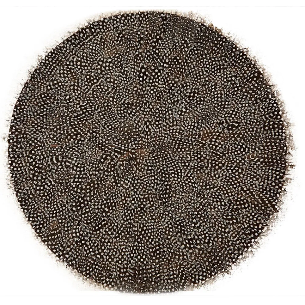 Two's Company Place Settings & Linens|Guinea Feather Placemats, Set of 6