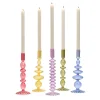 Two's Company Candles|Hand-Blown Glass Candleholder, Set of 5
