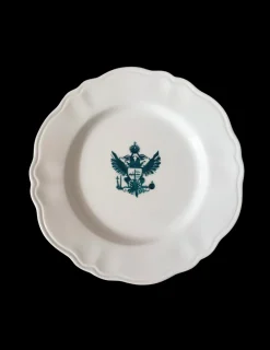 Sveva's Home Dinnerware|Hand-Painted Crest Plate, Set of 6