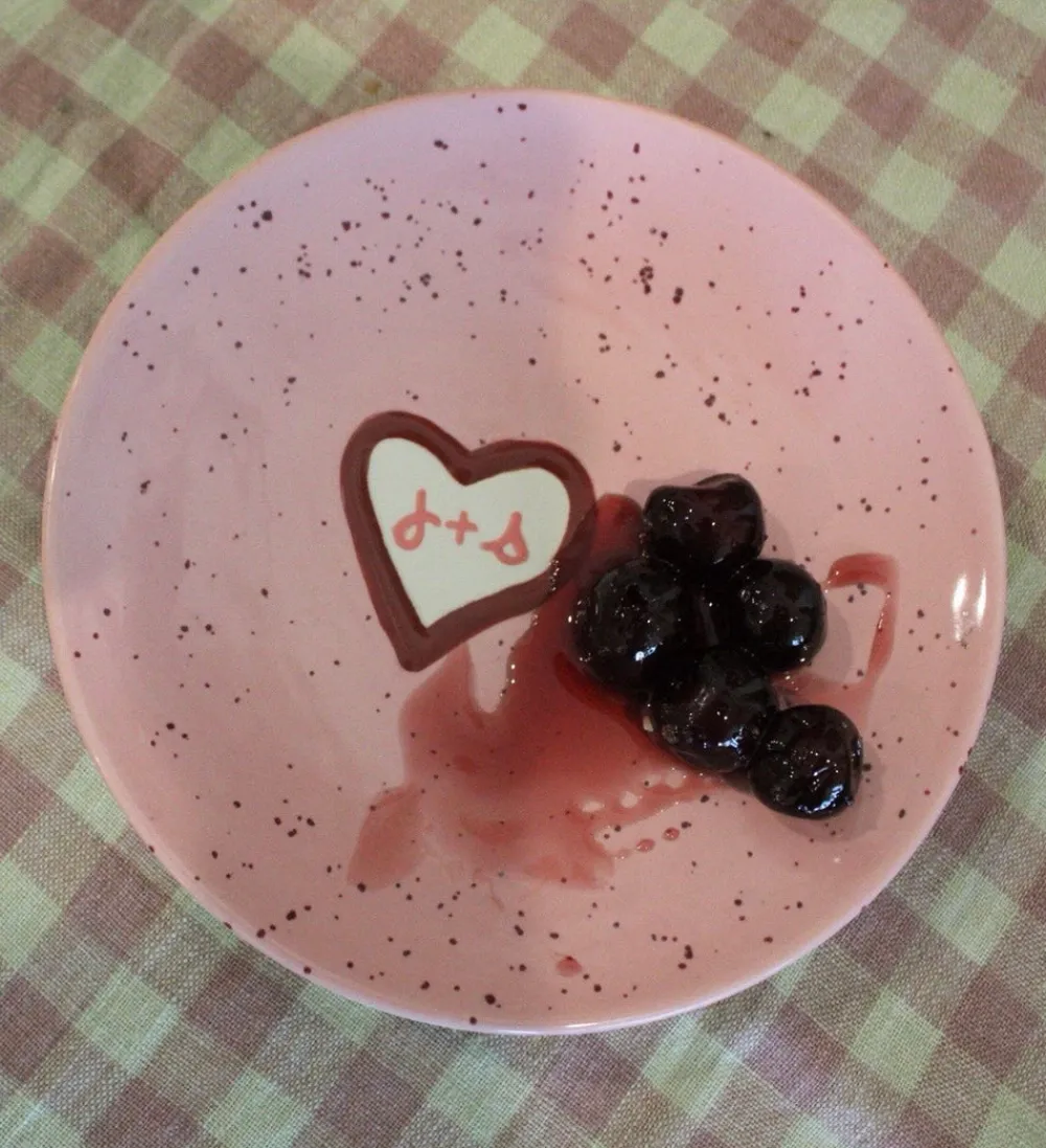 Caitlin Rounds Antiques Dinnerware|Hand-painted Custom Heart Initial Tiny Plates, Set of 4